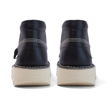 Back view of Adult Unisex Kick Hi Stack Leather Alternative Black