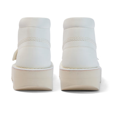 Back view of Adult Unisex Kick Hi Stack Leather Alternative White