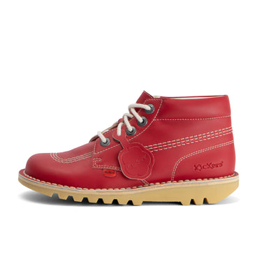 Left side view of Adult Unisex Kick Hi Leather Alternative Red