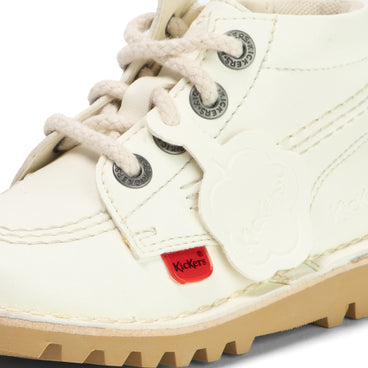 Detail view (close-up) of Infant Unisex Kick Hi Zip Leather Alternative White