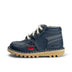 Left side view of Infant Unisex Kick Hi Zip Leather Alternative Navy