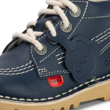 Detail view (close-up) of Infant Unisex Kick Hi Zip Leather Alternative Navy