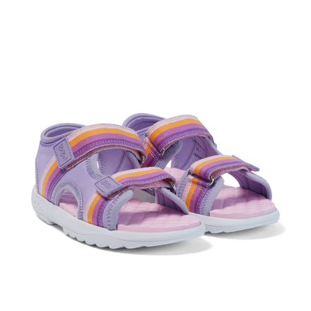 Front ¾ right of Junior Girls Kickster Sandal Purple