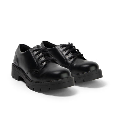 Front ¾ right of Adult Womens Kori Lace High shine Leather Black