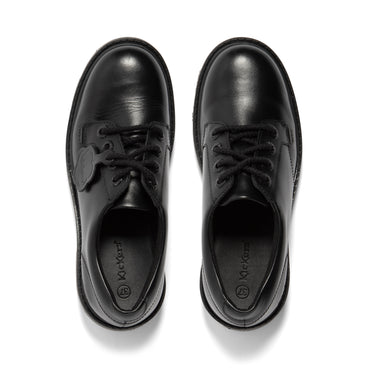 Detail view (Top view mapped) of Adult Womens Kori Lace High shine Leather Black