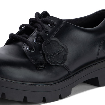 Detail view (close-up) of Adult Womens Kori Lace High shine Leather Black