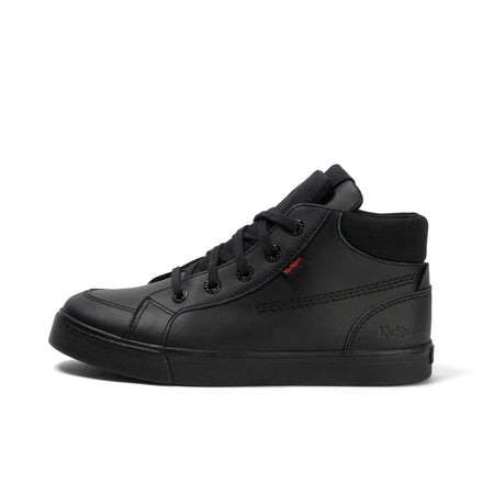 Left side view of Youth Mens Tovni Hi Double Tongue Leather Black