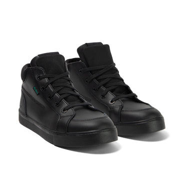 Front ¾ right of Youth Mens Tovni Hi Double Tongue Leather Black