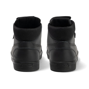 Back view of Youth Mens Tovni Hi Double Tongue Leather Black