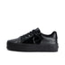 Left side view of Youth Womens Tovni stack Leather Alternative Patent Leather Black