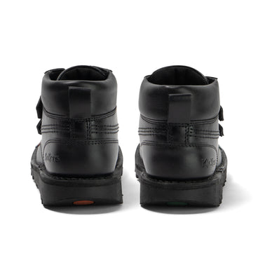 Back view of Junior Boys Kick Hi Roll Leather Black