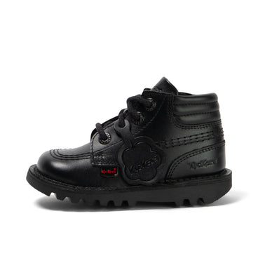 Left side view of Infant Boys Kick Hi Padded Leather Black