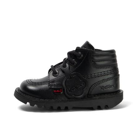 Left side view of Infant Boys Kick Hi Padded Leather Black