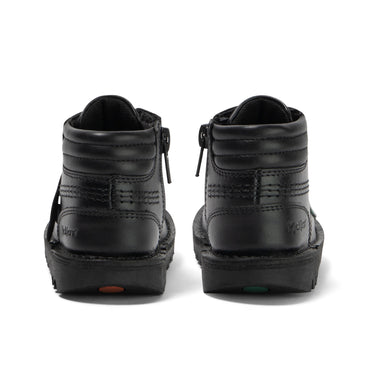 Back view of Infant Boys Kick Hi Padded Leather Black