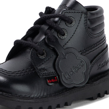 Detail view (close-up) of Infant Boys Kick Hi Padded Leather Black