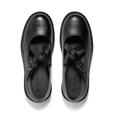 Detail view (Top view mapped) of Youth Womens Kori MJ Cross High shine leather Black