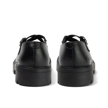 Back view of Youth Womens Kori MJ Cross High shine leather Black