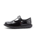 Left side view of Junior Girls Kick T Bar Bloom Patent Leather Black