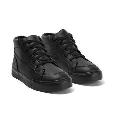 Front ¾ right of Junior Unisex Tovni Hi Leather Alternative Black