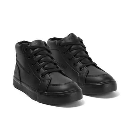 Front ¾ right of Junior Unisex Tovni Hi Leather Alternative Black