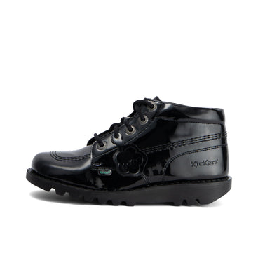 Left side view of Adult Womens Kick Hi Leather Alternative Patent Leather Black