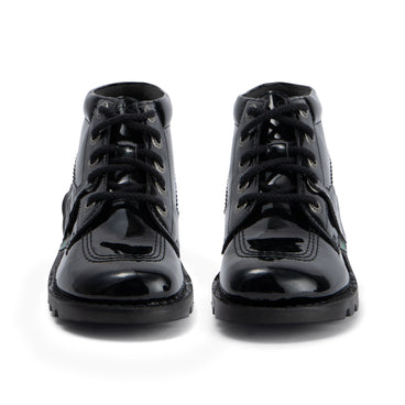 Front view of Adult Womens Kick Hi Leather Alternative Patent Leather Black