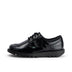 Left side view of Adult Womens Kick Lo Leather Alternative Patent Leather Black