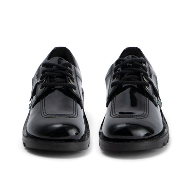 Front view of Adult Womens Kick Lo Leather Alternative Patent Leather Black