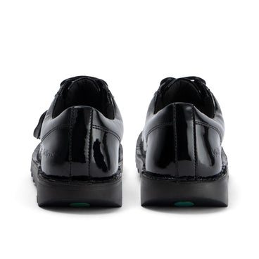 Back view of Adult Womens Kick Lo Leather Alternative Patent Leather Black
