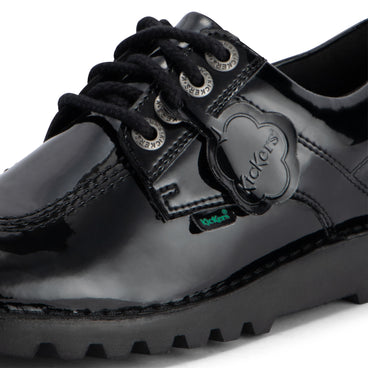 Detail view (close-up) of Adult Womens Kick Lo Leather Alternative Patent Leather Black