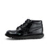Left side view of Youth Womens Kick Hi Leather Alternative Patent Leather Black