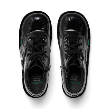 Detail view (Top view mapped) of Junior Girls Kick Hi Zip Leather Alternative Patent Leather Black