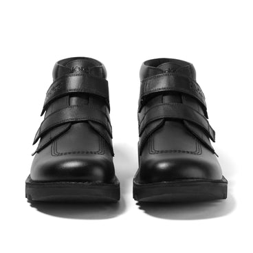 Front view of Adult Unisex Kick HI Vel Leather Black