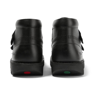 Back view of Adult Unisex Kick HI Vel Leather Black