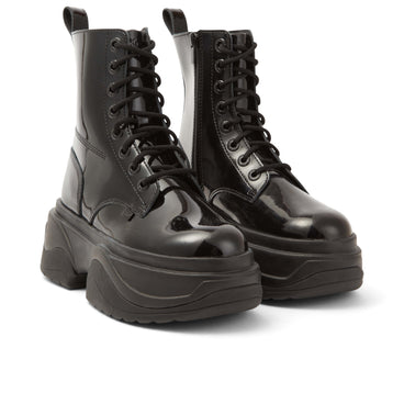 Front ¾ right of Adult Unisex Kade Boot Patent leather Black