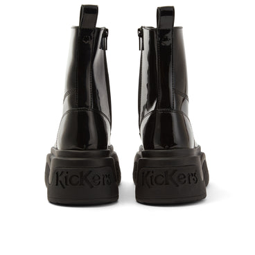 Back view of Adult Unisex Kade Boot Patent leather Black