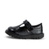 Left side view of Infant Girls Kick T Bar Vel Patent Leather Black