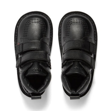 Detail view (Top view mapped) of Infant Boys Kick Hi Roll Leather Black