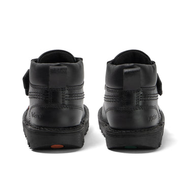 Back view of Infant Boys Kick Hi Roll Leather Black