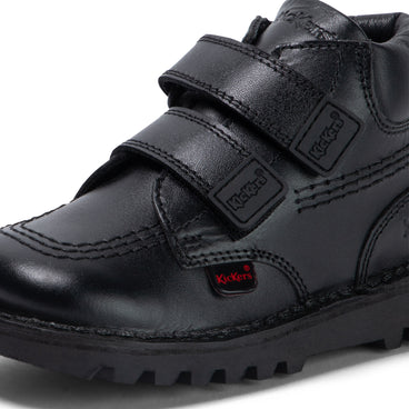 Detail view (close-up) of Infant Boys Kick Hi Roll Leather Black