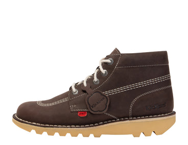 Left side view of Adult Unisex Kick Hi Suede Brown