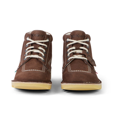 Front view of Adult Unisex Kick Hi Suede Brown