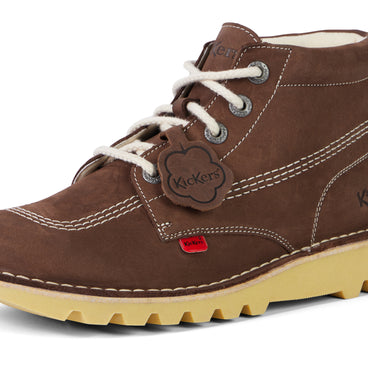 Detail view (close-up) of Adult Unisex Kick Hi Suede Brown