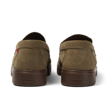 Back view of Adult Unisex Lennon Loafer Leather Dark Green