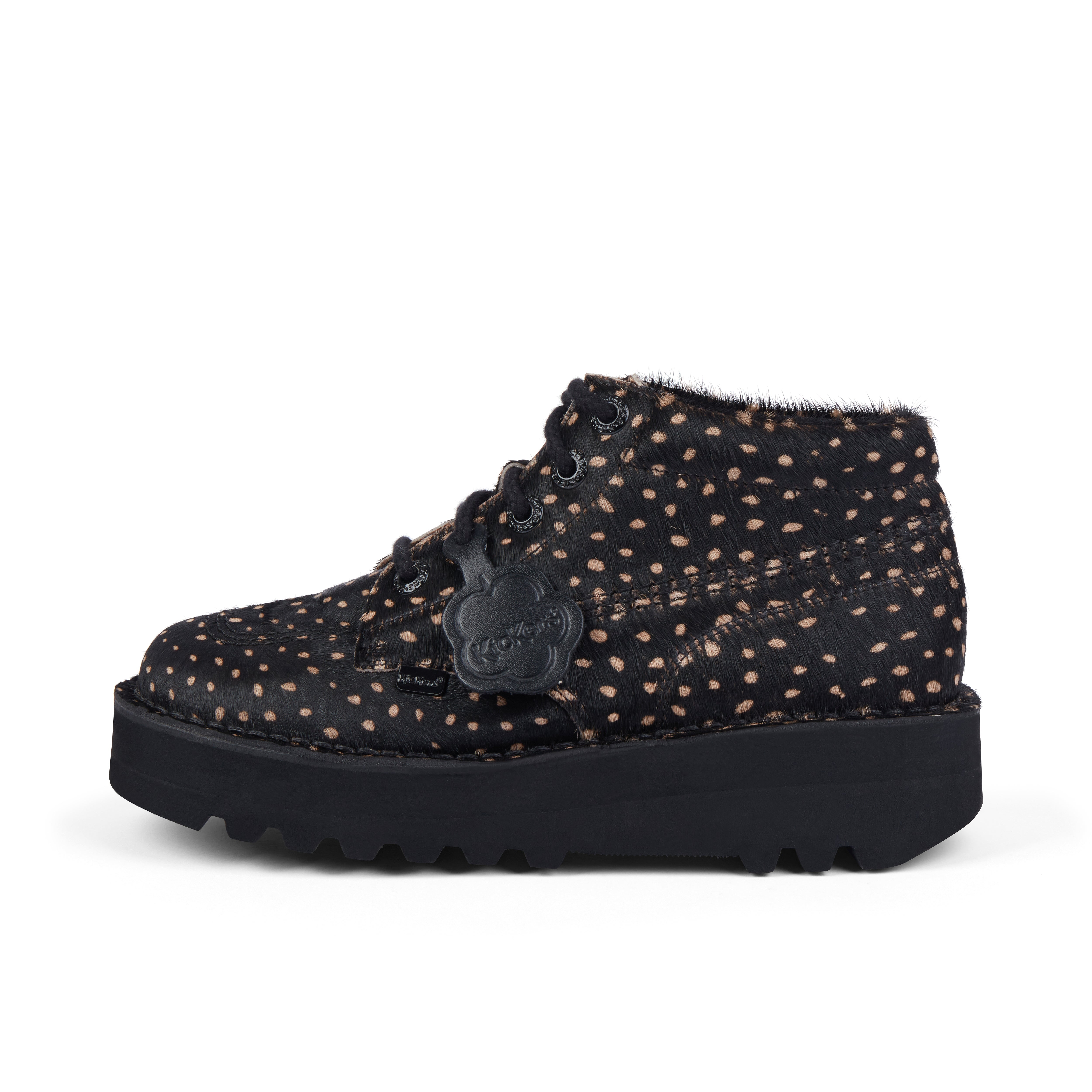 Adult Unisex Kick Hi Stack Spot Leather Black – Kickers