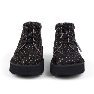 Front view of Adult Unisex Kick Hi Stack Spot Leather Black