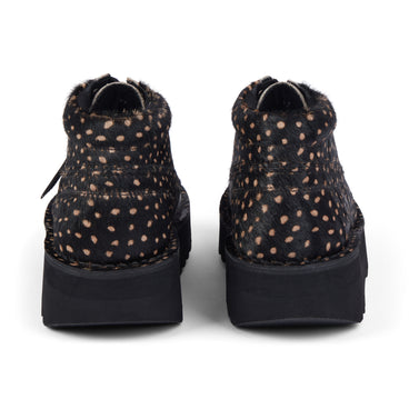 Back view of Adult Unisex Kick Hi Stack Spot Leather Black