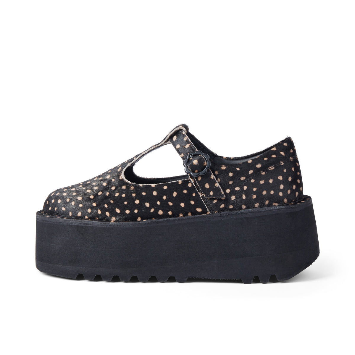 Kick T Bar Platform Leather