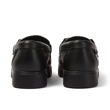 Back view of Adult Unisex Lennon Loafer Leather Black