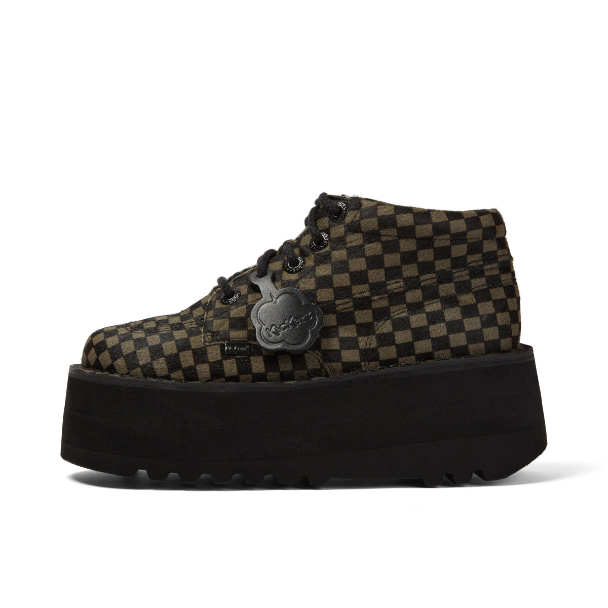 Kick Hi Platform Leather Black Khaki